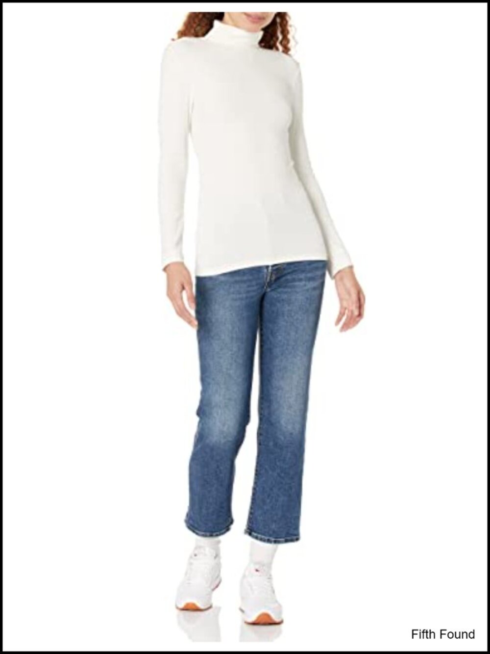 Slim-Fit Cotton Modal Rib Turtleneck Long Sleeve Layering Top - Picture 4 of 6